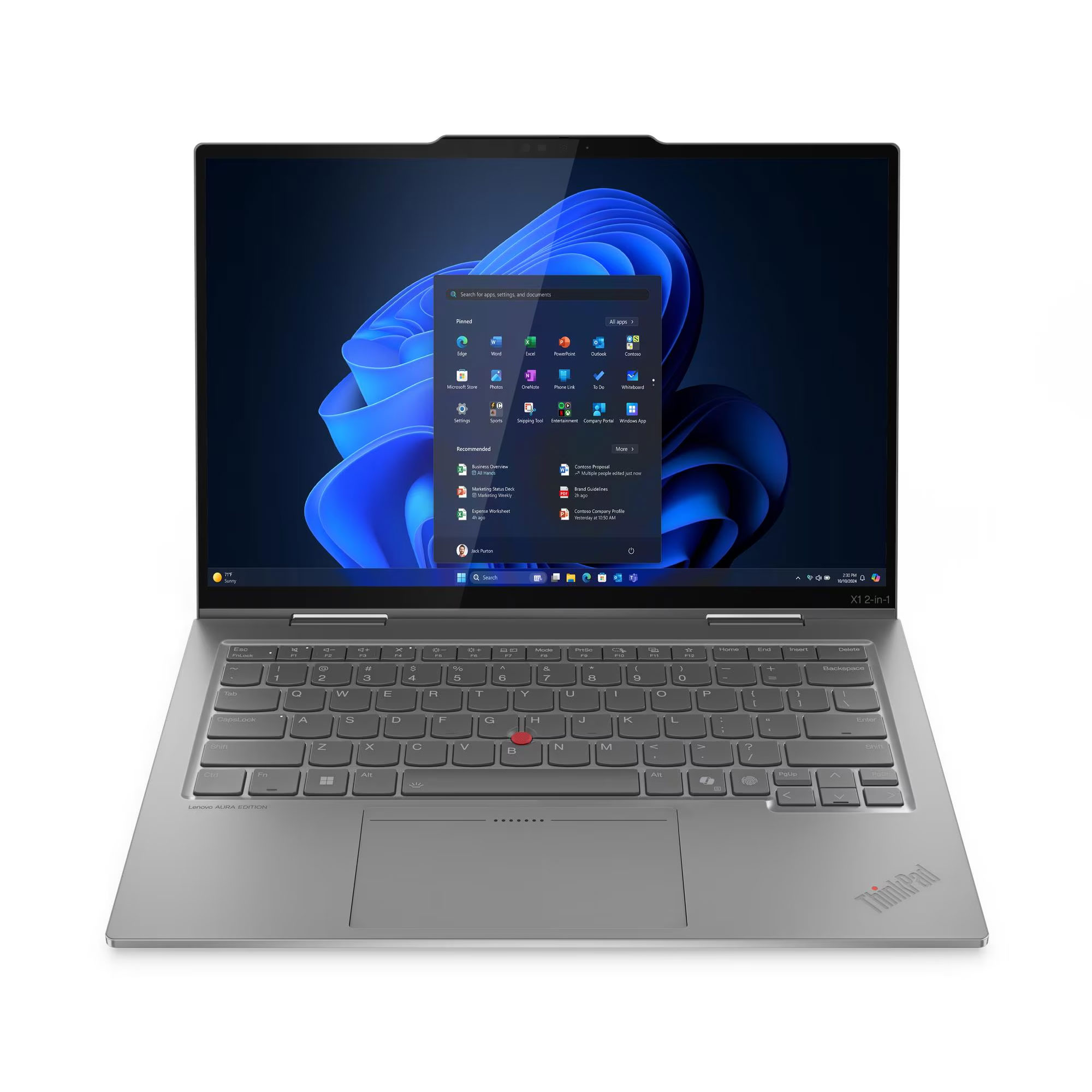 מחשב נייד לנובו מובנה בינה מלאכותית ThinkPad X1 2-in-1 Gen 10 Aura Edition AI PC 