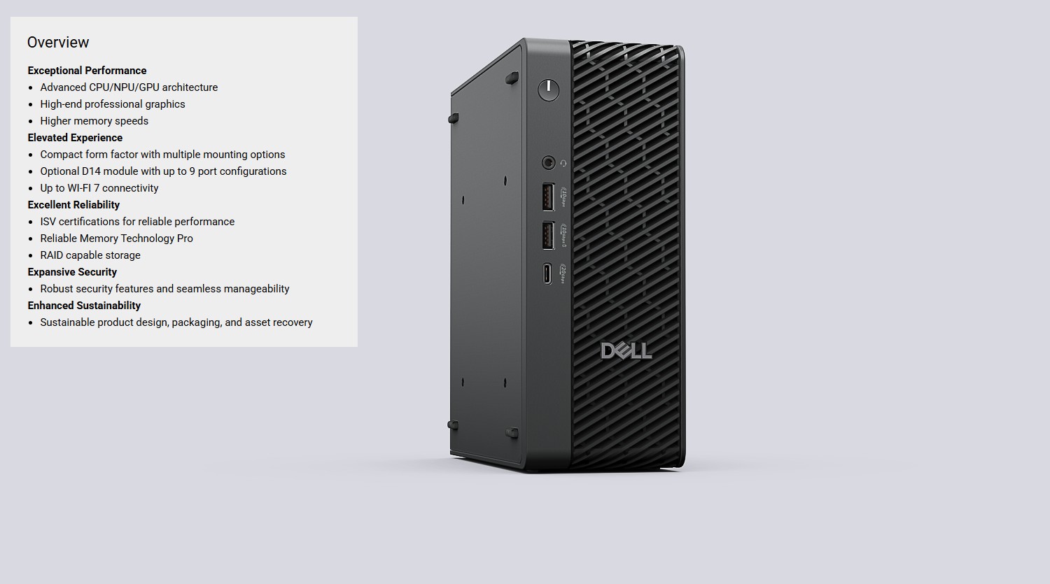מחשב נייח גרפי מיקרו דל Dell Pro Max Micro Desktop