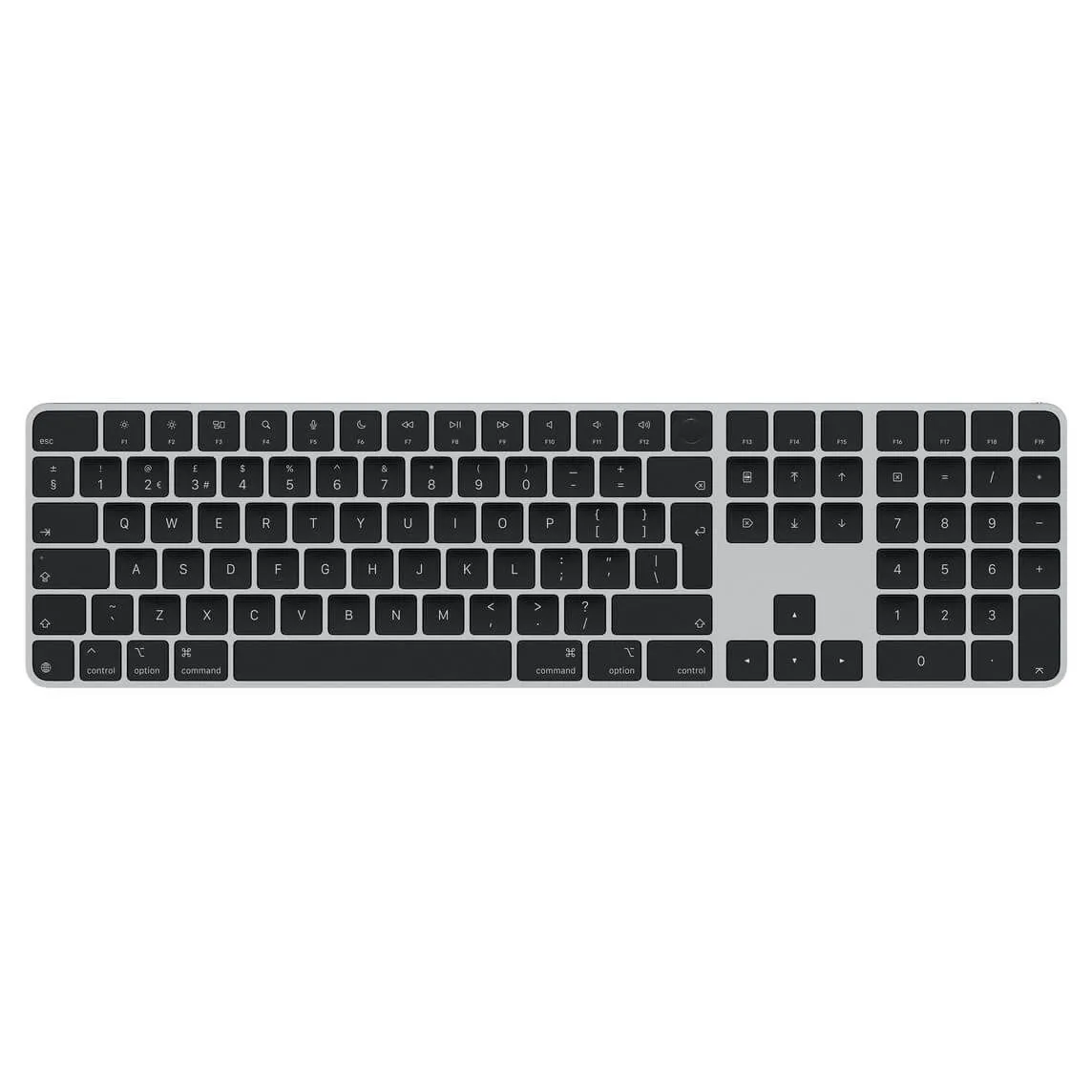 מקלדת עברית אנגלית נומרית עם טביעת אצבע אפל Apple Magic Keyboard (2024) Touch ID and Numeric Keypad for Macs with Apple Silicon USB-C MXK83HB/A
