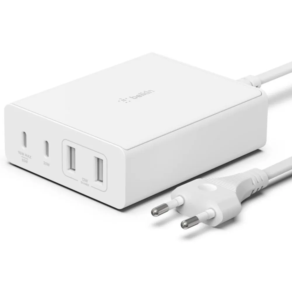 מטען שולחני Belkin 108W 4-Port GaN Charger WCH010VFWH