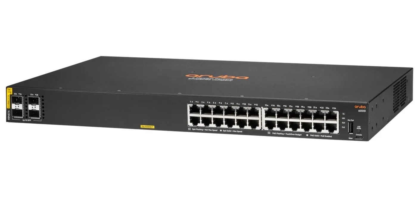 מתג מנוהל HPE Aruba 6000 24G Class4 PoE 370W 4SFP Switch R8N87A