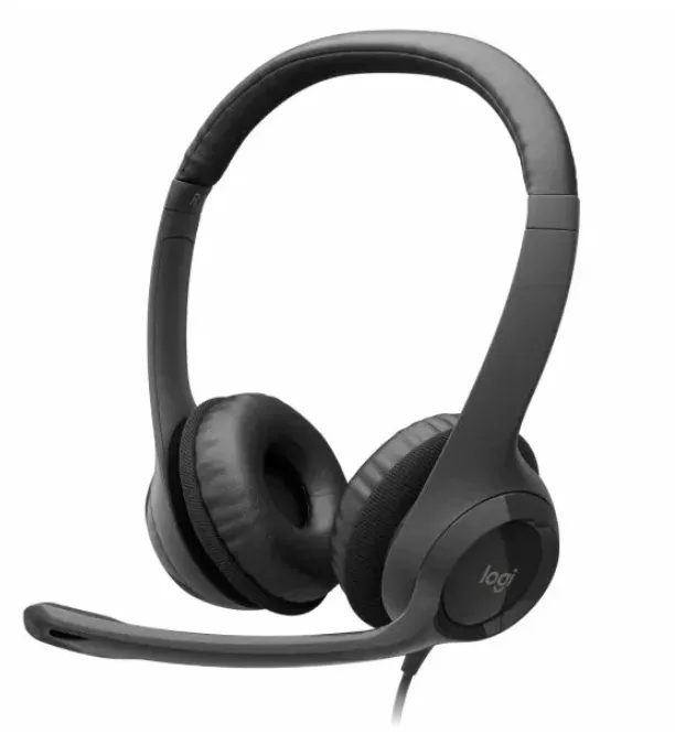 אוזניות ומיקרופון חוטיות לוגיטק Logitech USB Headset H390