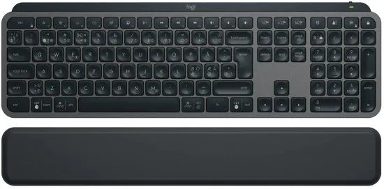 מקלדת לוג'יטק אלחוטית מוארת עם משענת יד Logitech MX Keys S 92001-158-90