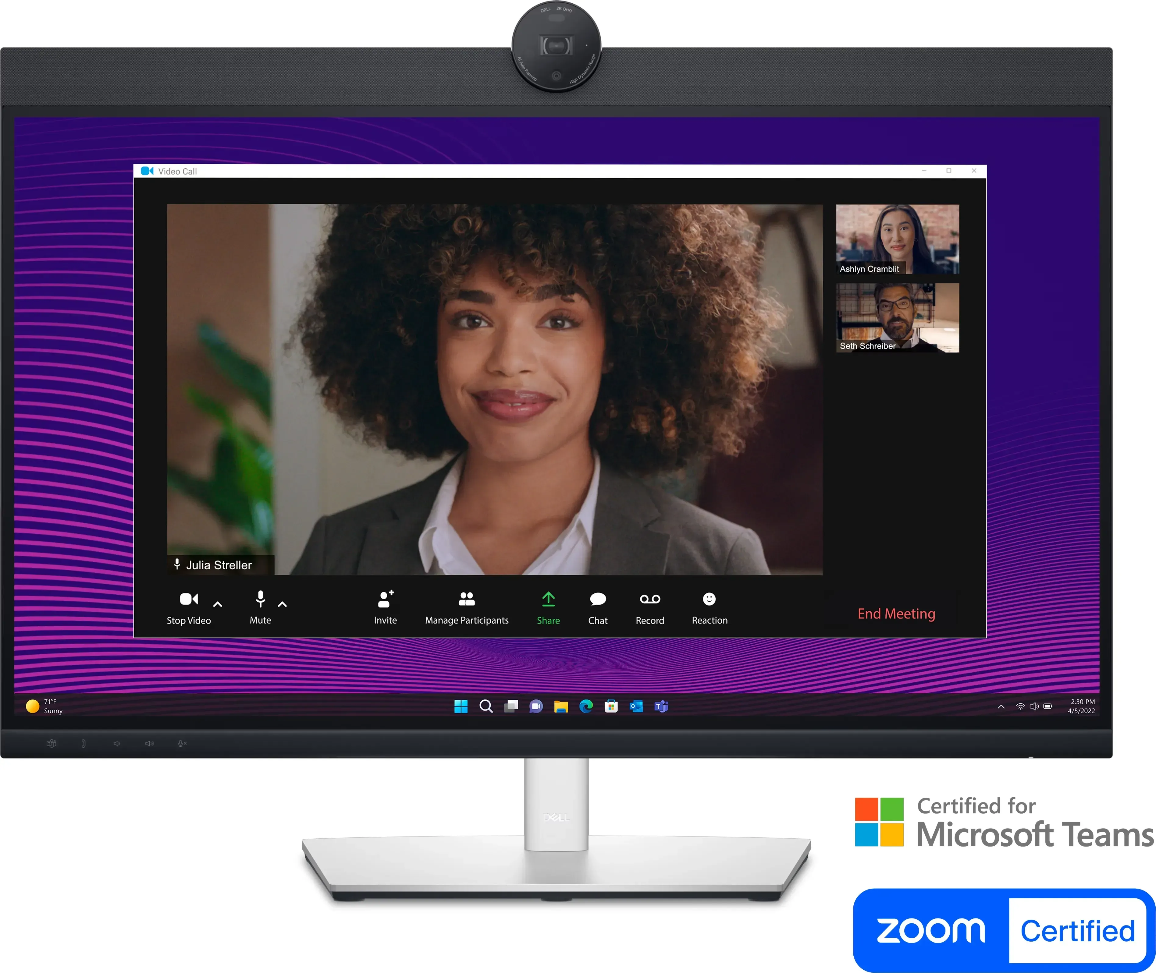 מסך דל 27 אינץ' לשיחות ועידה Dell Pro 27 Plus Video Conferencing 2K P2724DEB