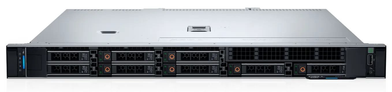 שרת ארון דל Dell PowerEdge R360 SERVER G17/XEON 2414 4C/32GB/2X480 NVME + 2X2TB SATA/RAID H355/2XPSU/3Y