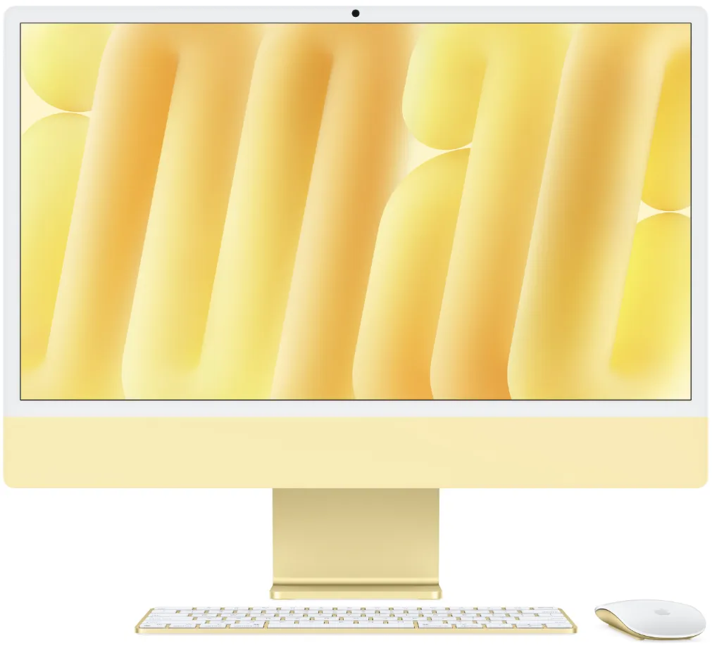 איימק 24" iMac 24" (2024) M4 4.5K 8C CPU/16GB/256GB NVME/8C GPU YELLOW Z1E3-16GB-256G