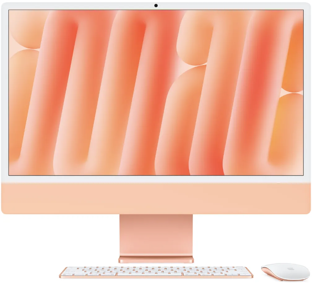 איימק 24" iMac 24" (2024) M4 4.5K 10C CPU/16GB/512GB NVME/10C GPU ORANGE Z1EW-16GB-512G