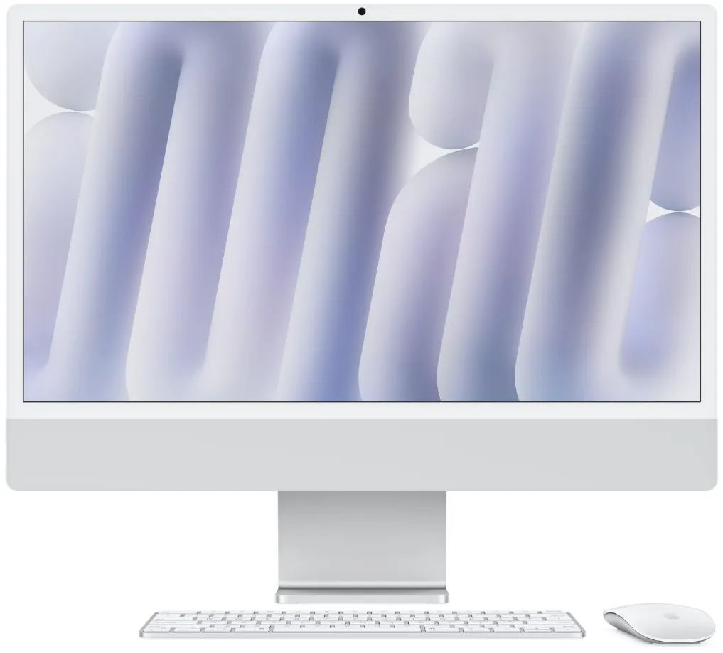 איימק 24" iMac 24" (2024) M4 4.5K 10C CPU/24GB/512GB NVME/10C GPU SILVER MCR24HB/A
