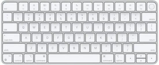 מקלדת קצרה אנגלית עם טביעת אצבע אפל Apple Magic Keyboard (2024) with Touch ID for Macs with Apple Silicon USB-C US Layout MXCK3LB/A