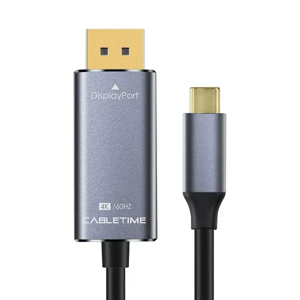כבל באורך 1.8 מטר Cabletime USB-C to DisplayPort 4K 60Hz