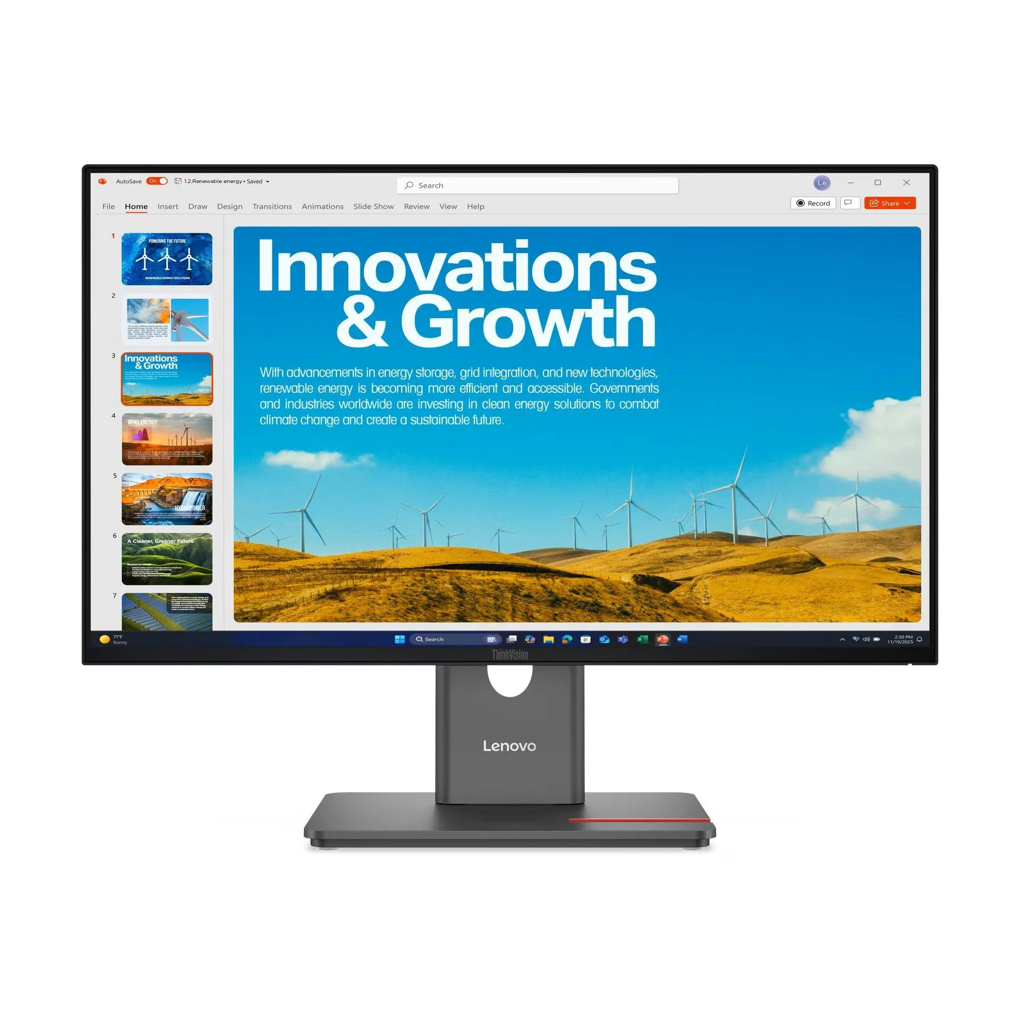מסך לנובו 24 אינץ' Lenovo ThinkVision P24QD-40 USB-C Monitor 64B1GAT1IS