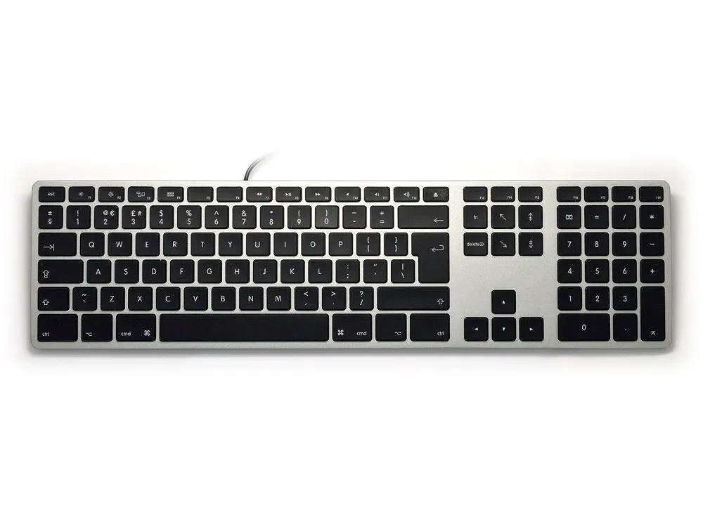 מקלדת חוטית Matias Wired Alum Space Gray Keyboard For Mac FK318B