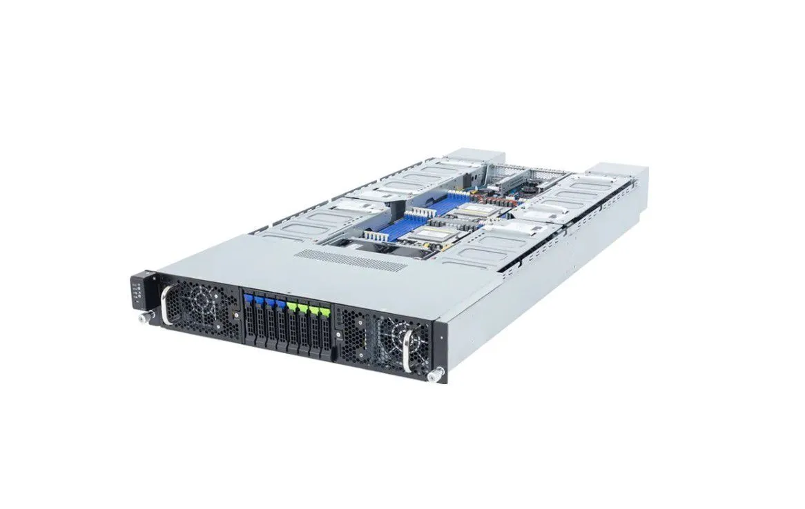 שרת בינה מלאכותית GIGABYTE AI G294-Z42-AAP2 2U 2xAMD EPYC™ 9334 32C/512GB(8x64)/960GB-1TB NVME/4xNVIDIA RTX PRO™ 6000 Blackwell 96GB/3000W/3Y