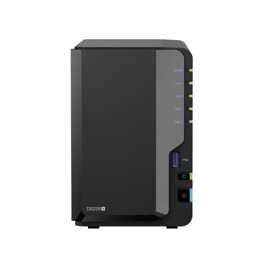 שרת אחסון NAS סינולג'י ללא כוננים Synology DiskStation® DS225+ 2Bays (Plus Series)