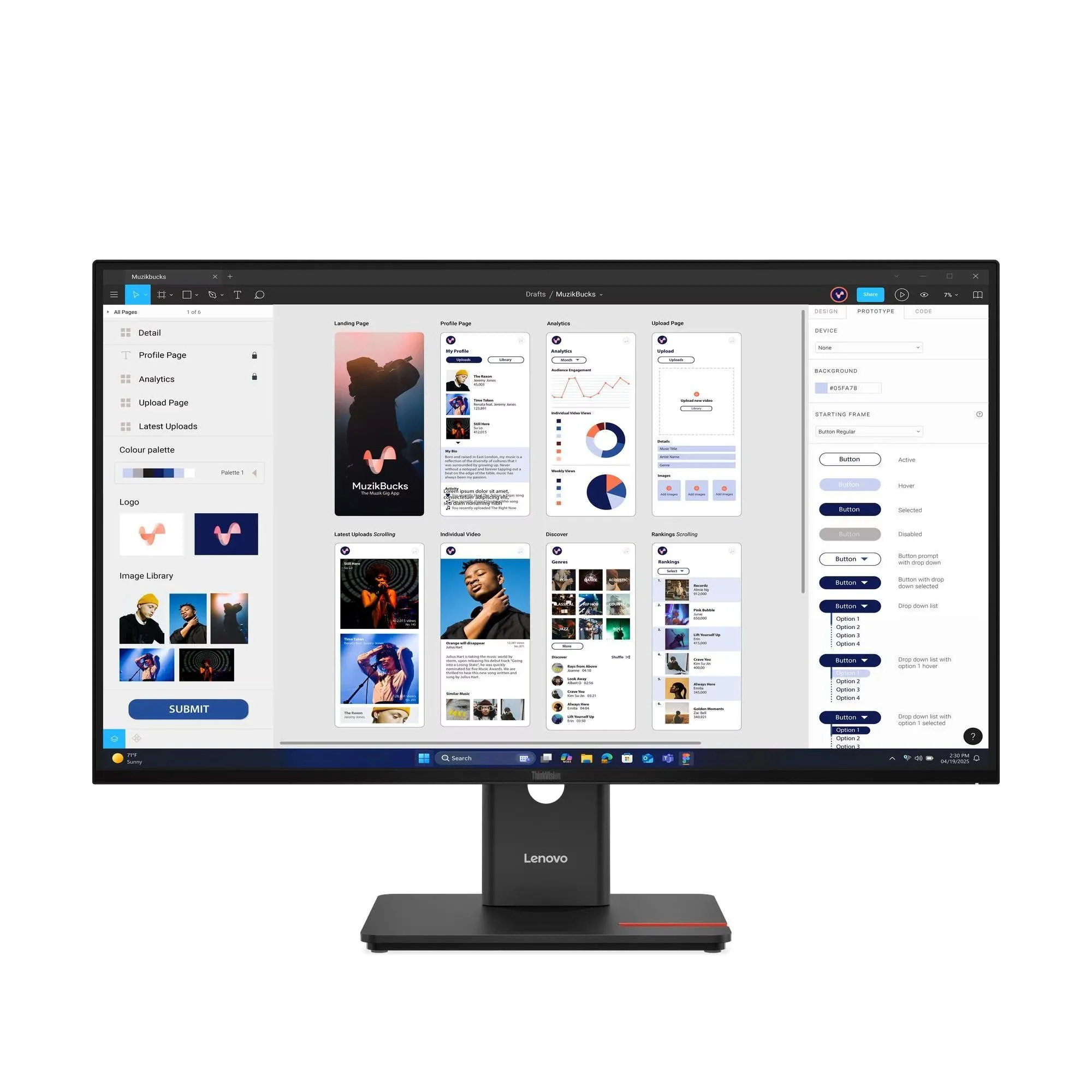 מסך לנובו כולל תחנת עגינה 32 אינץ' Lenovo ThinkVision T32UD-40 Monitor 64B0GAT1IS