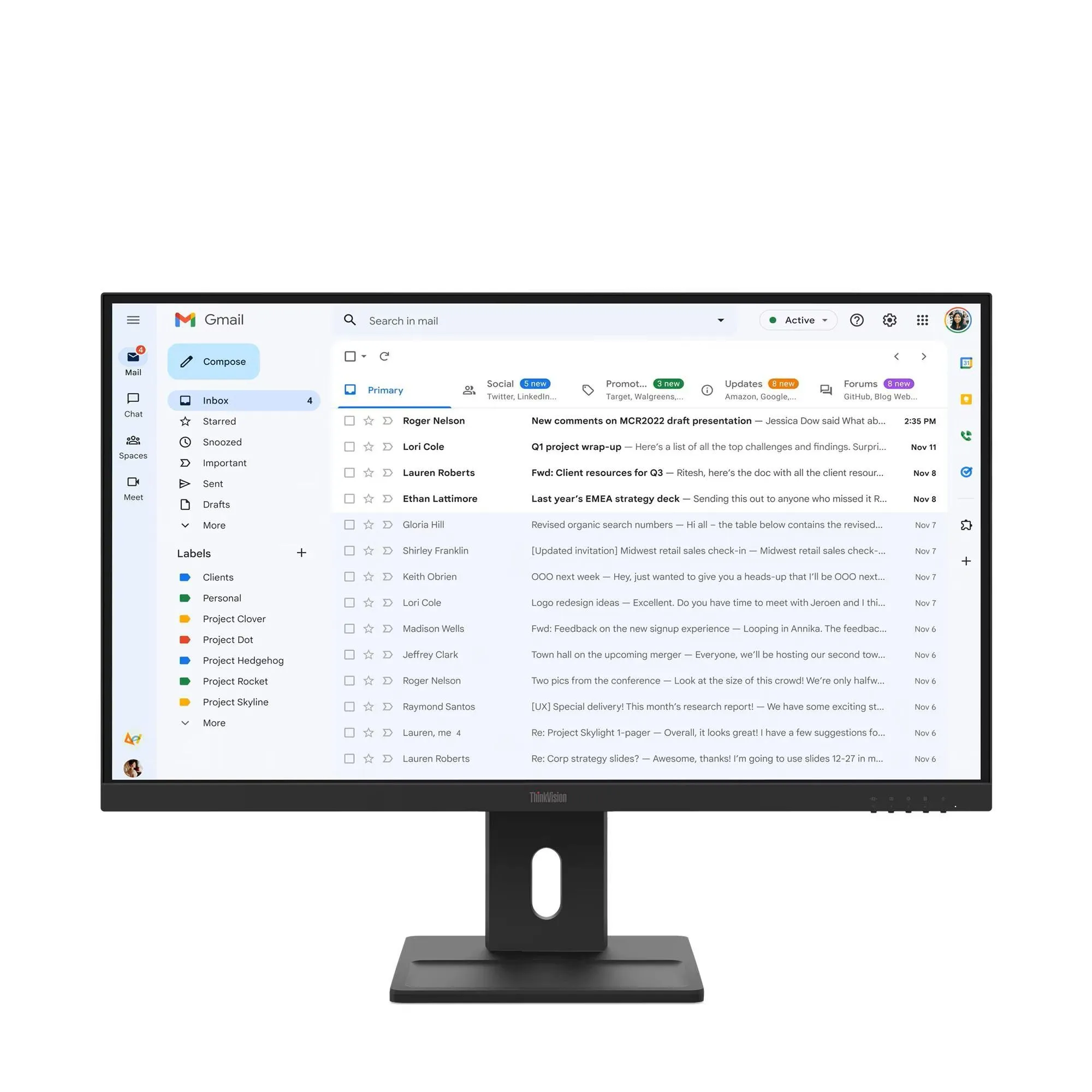 מסך לנובו 27 אינץ' כולל רמקולים Lenovo ThinkVision E27-40 FHD IPS Monitor 64BCMAT4IS